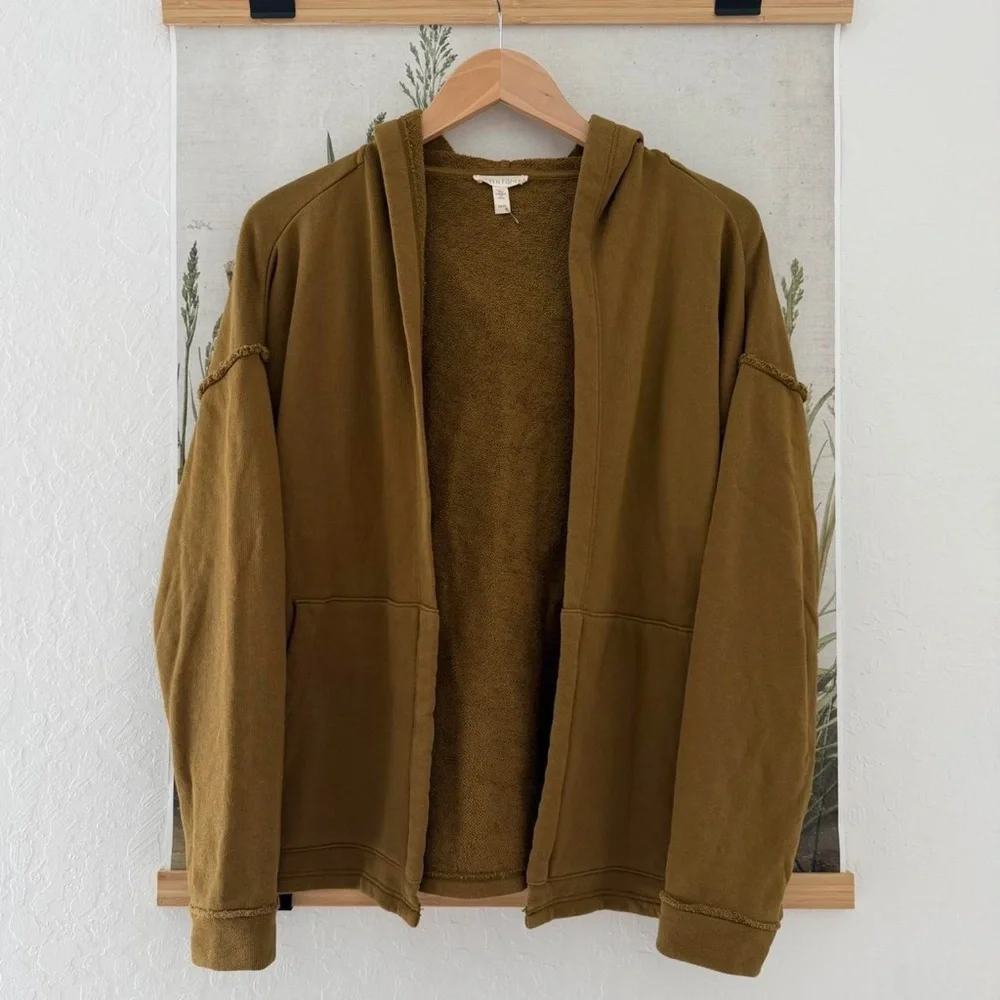 Eileen Fisher Brown Hooded Jacket - Picture 2 of 6